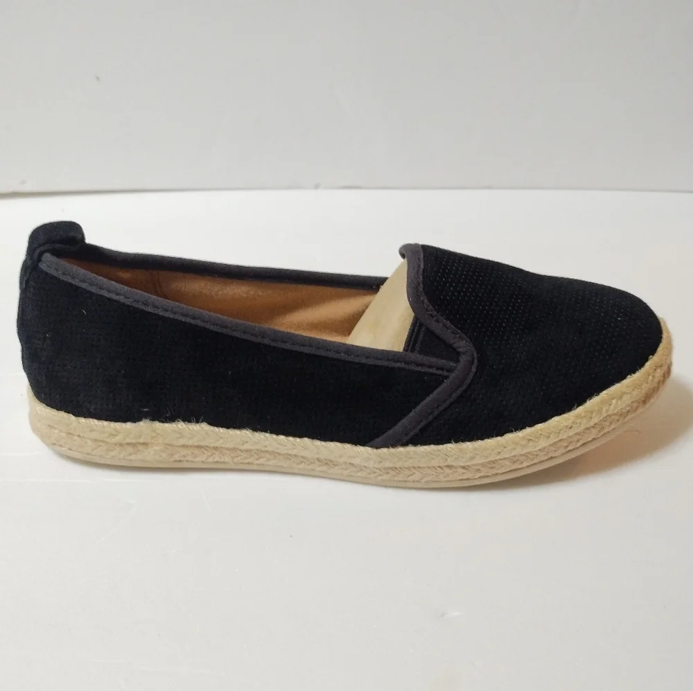 Clarks Azella Major Women’s 8.5 Black Suede Comfort Espadrille Flat Loafer NWT